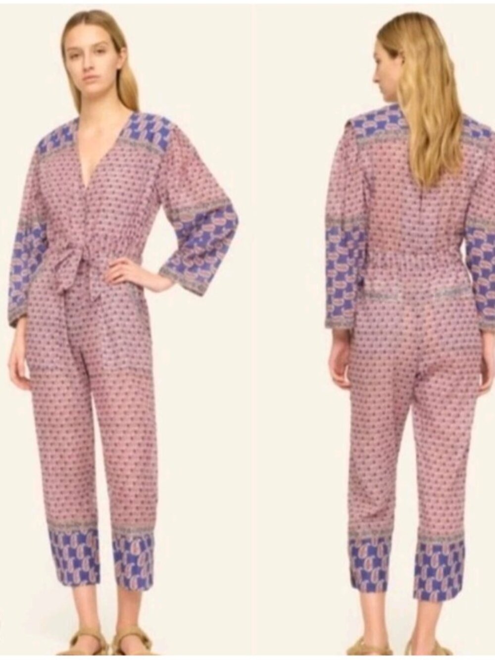Sea New York Bianca Paisley Jumpsuit Floral Sz 8 Multicolor